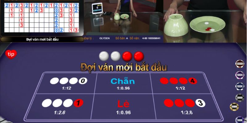 Giao diện bàn chơi Xóc Đĩa